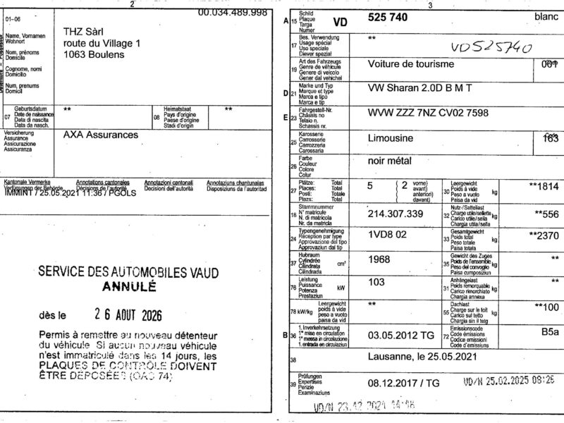 VW SHARAN 2.0-2012